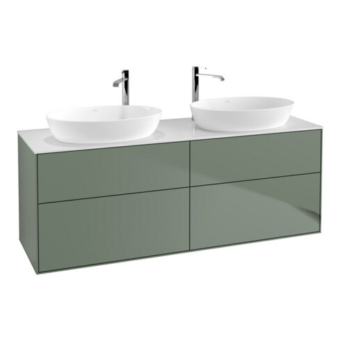 V&B Waschtischunterschrank Finion 160x60cm, Abd.-Pl. wh. m, Oli. m Lacquer