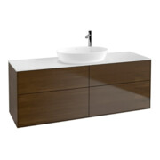 V&B Waschtischunterschrank Finion 160x60cm, Abd.-Pl. wh. m, Walnut veneer