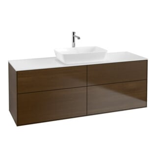 V&B Waschtischunterschrank Finion 160x60cm, Abd.-Pl. wh. m, Walnut veneer
