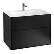 V&B Waschtischunterschrank Finion 79,6x59,1x49,8cm, bla m Lac, m Wandbeleuchtung
