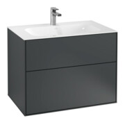 V&B Waschtischunterschrank Finion 79,6x59,1x49,8cm, md b m Lac, m Wandbeleuchtung
