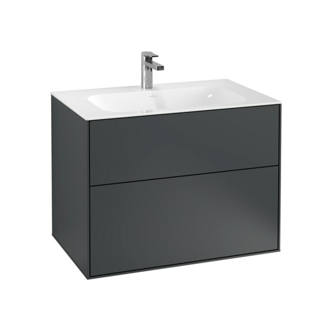 V&B Waschtischunterschrank Finion 79,6x59,1x49,8cm, md b m Lac, m Wandbeleuchtung