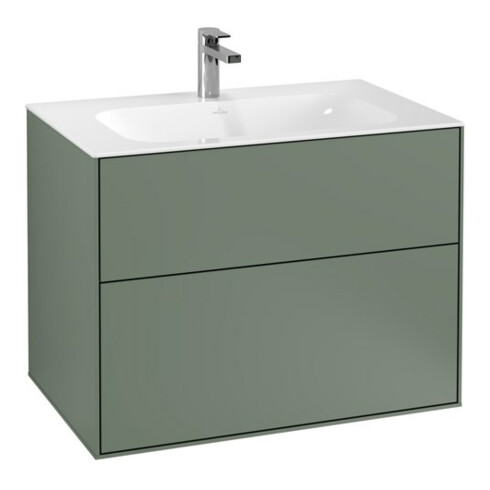 V&B Waschtischunterschrank Finion 79,6x59,1x49,8cm, Oli. m Lac, m Wandbeleuchtung