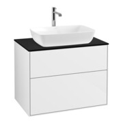 V&B Waschtischunterschrank Finion 80x60,3cm, Abd.-Pl. bla m, glo wh. Lac