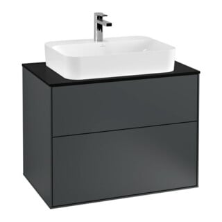 V&B Waschtischunterschrank Finion 80x60,3cm, Abd.-Pl. bla m, md bl. m Lac
