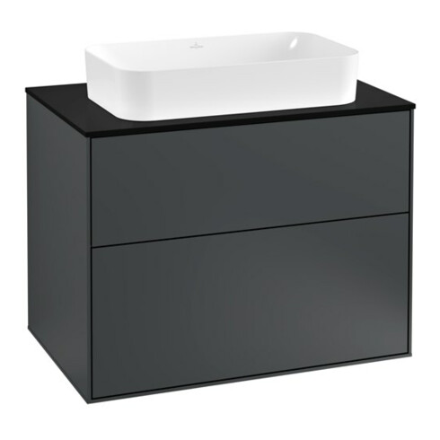 V&B Waschtischunterschrank Finion 80x60,3cm, Abd.-Pl. bla m, md bl. m Lac