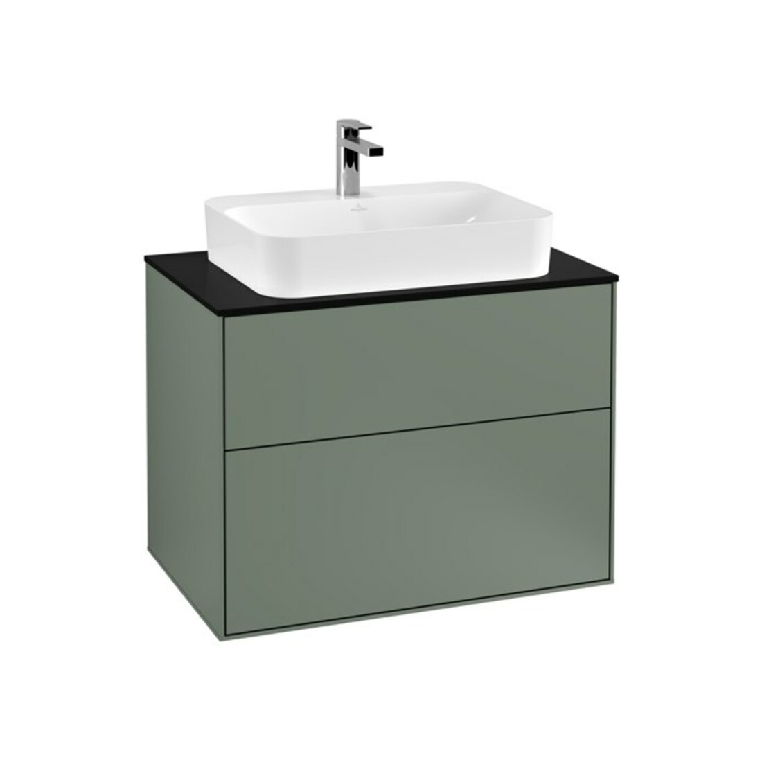 V&B Waschtischunterschrank Finion 80x60,3cm, Abd.-Pl. bla m, Oli. m Lac
