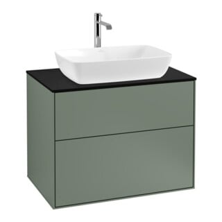 V&B Waschtischunterschrank Finion 80x60,3cm, Abd.-Pl. bla m, Oli. m Lac