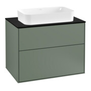 V&B Waschtischunterschrank Finion 80x60,3cm, Abd.-Pl. bla m, Oli. m Lac
