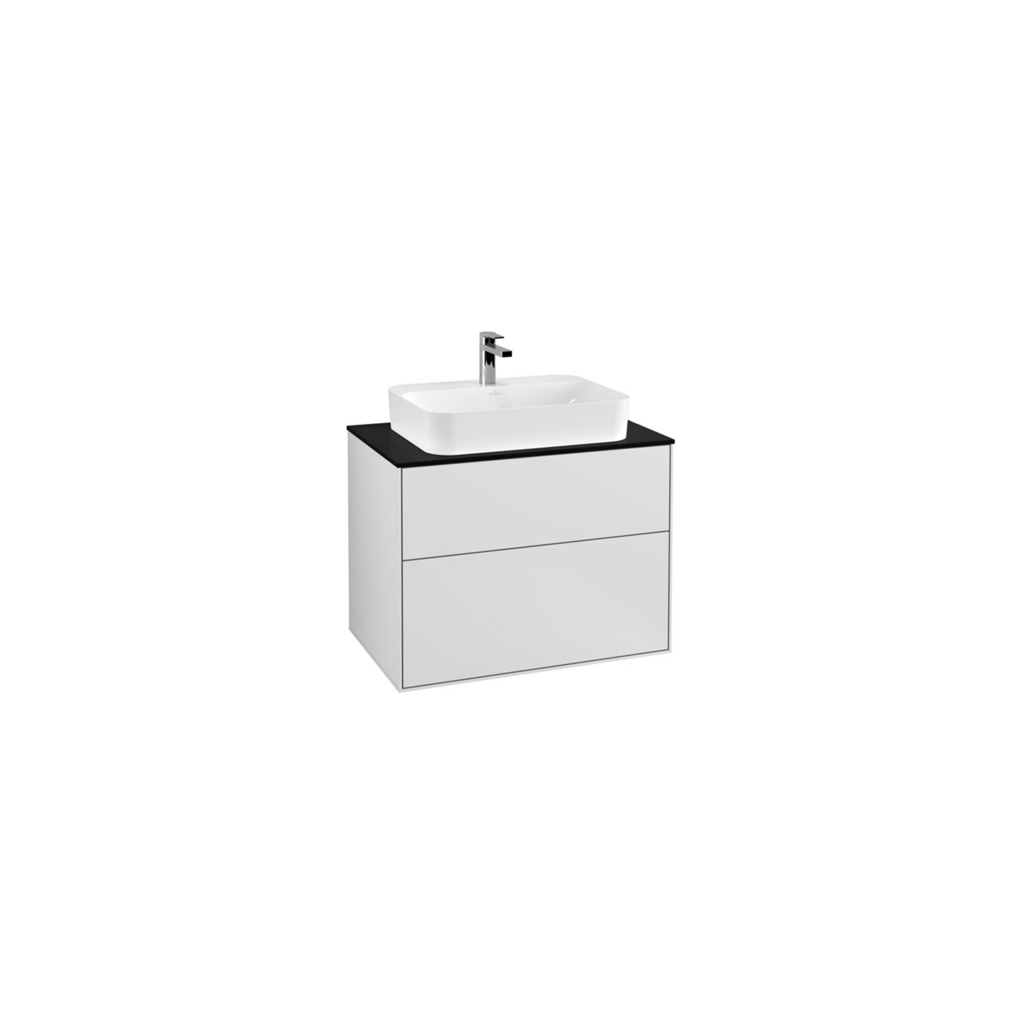 V&B Waschtischunterschrank Finion 80x60,3cm, Abd.-Pl. bla m, wh. m lacquer ; Villeroy & Boch
