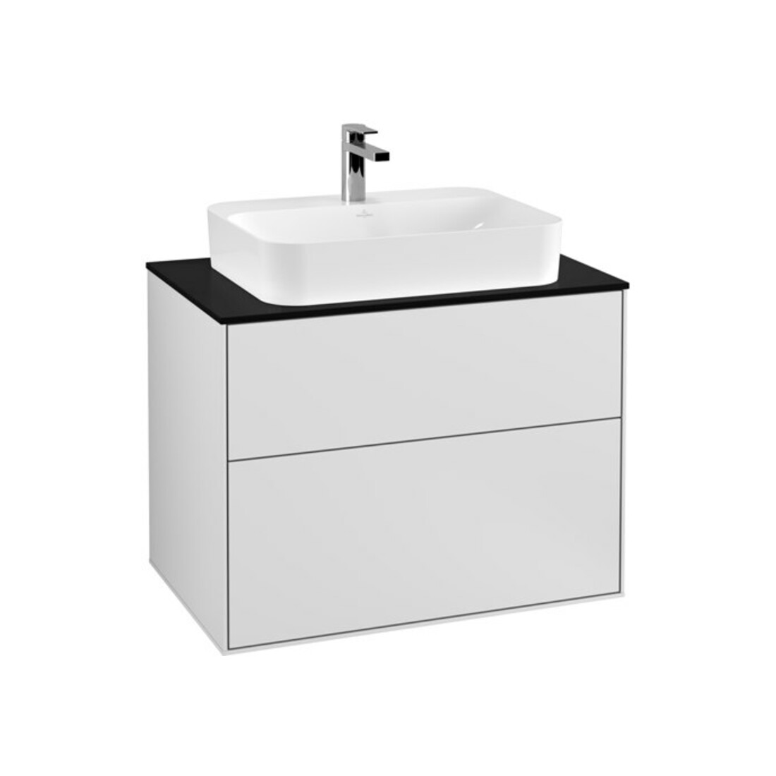 V&B Waschtischunterschrank Finion 80x60,3cm, Abd.-Pl. bla m, wh. m lacquer