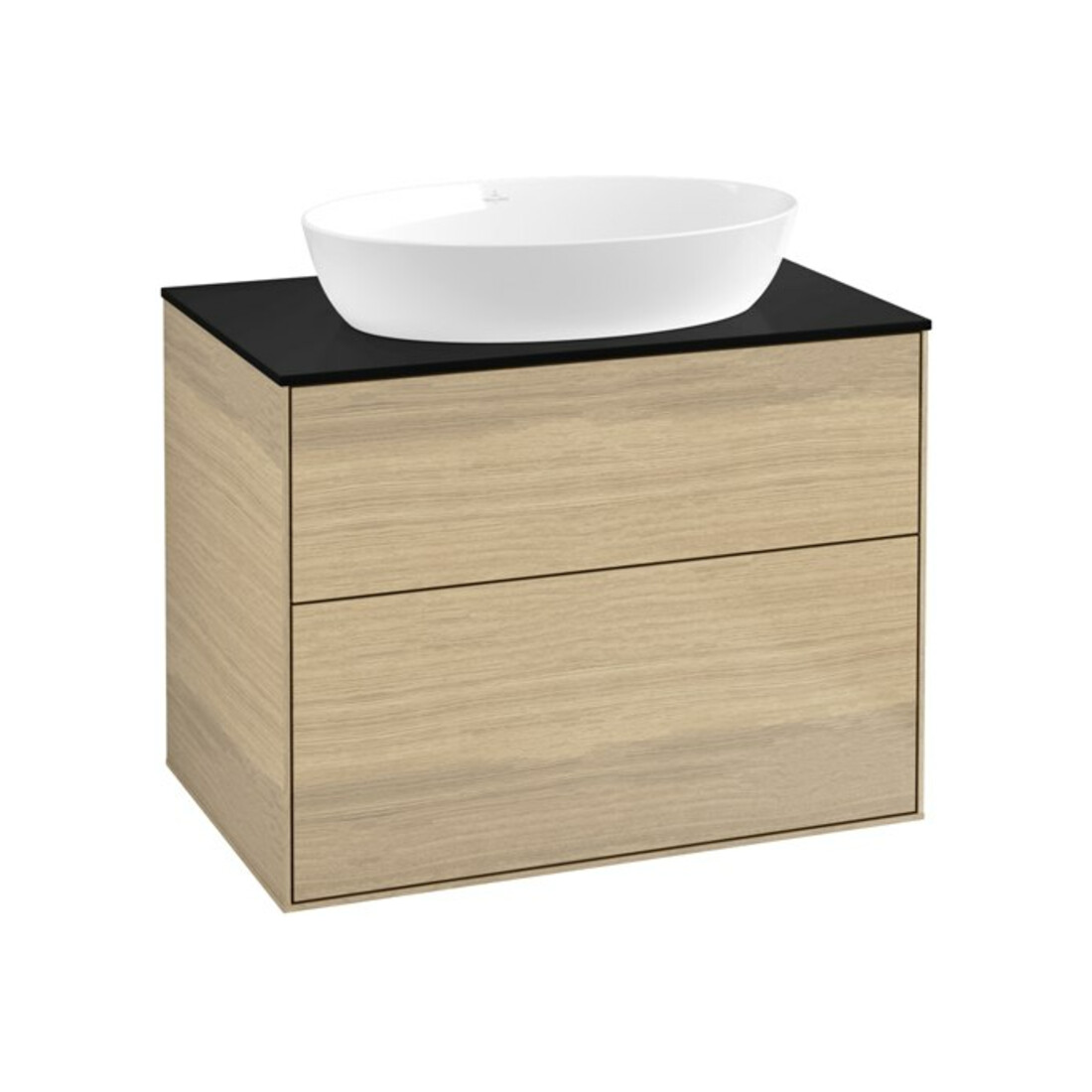 V&B Waschtischunterschrank Finion 80x60,3cm, Abd.-Pl. bla matt, Oak Veneer