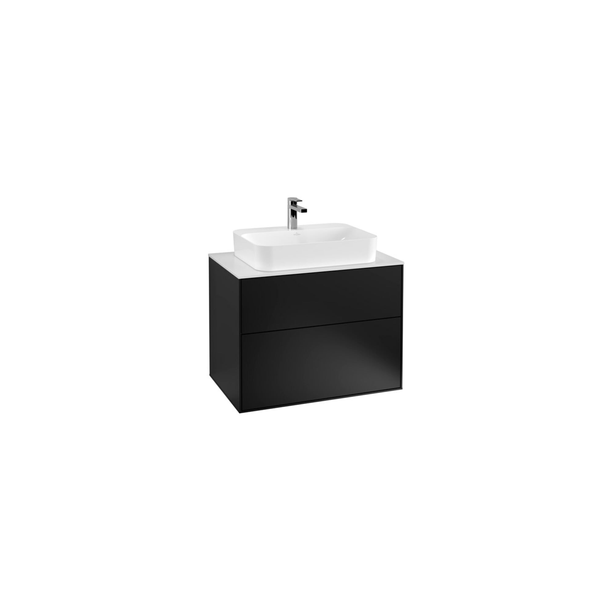 V&B Waschtischunterschrank Finion 80x60,3cm, Abd.-Pl. wh. m, bla m lacquer ; Villeroy & Boch
