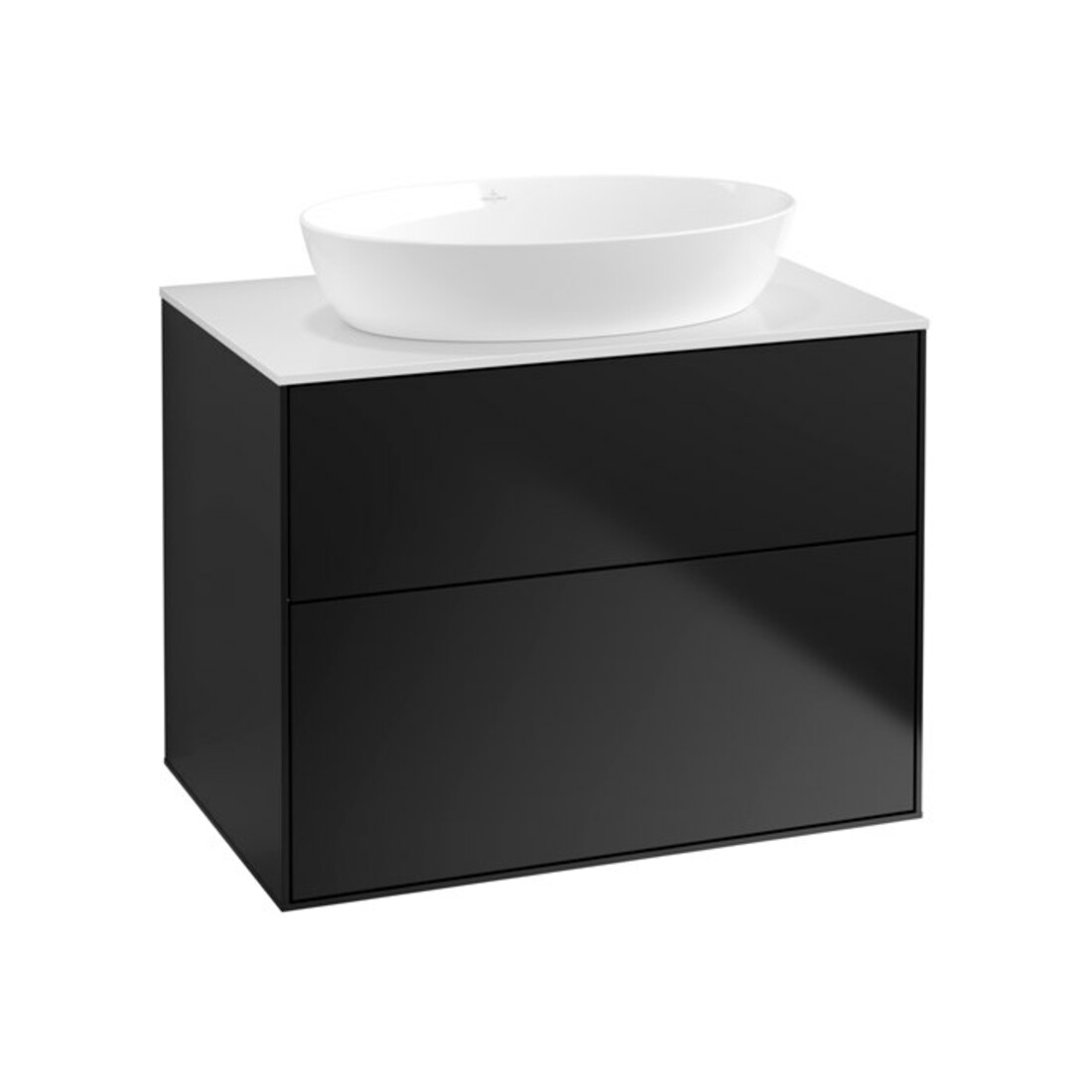 V&B Waschtischunterschrank Finion 80x60,3cm, Abd.-Pl. wh. m, bla m lacquer