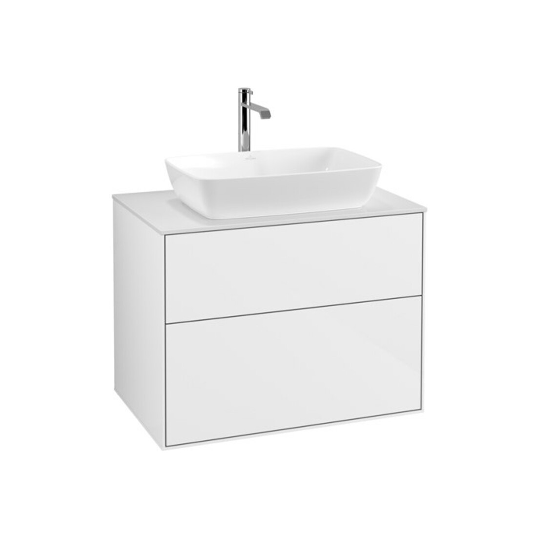 V&B Waschtischunterschrank Finion 80x60,3cm, Abd.-Pl. wh. m, glo wh. Lac