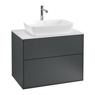 V&B Waschtischunterschrank Finion 80x60,3cm, Abd.-Pl. wh. m, md bl. m Lac