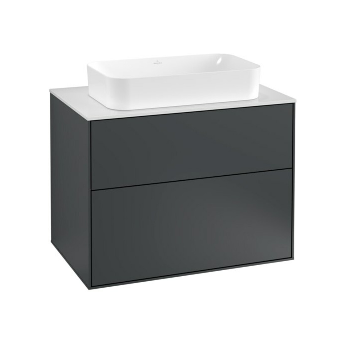 V&B Waschtischunterschrank Finion 80x60,3cm, Abd.-Pl. wh. m, md bl. m Lac