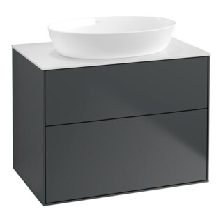 V&B Waschtischunterschrank Finion 80x60,3cm, Abd.-Pl. wh. m, md bl. m Lac