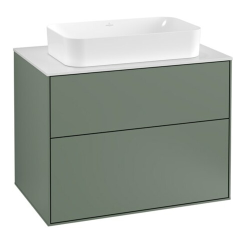 V&B Waschtischunterschrank Finion 80x60,3cm, Abd.-Pl. wh. m, Oli. m Lac