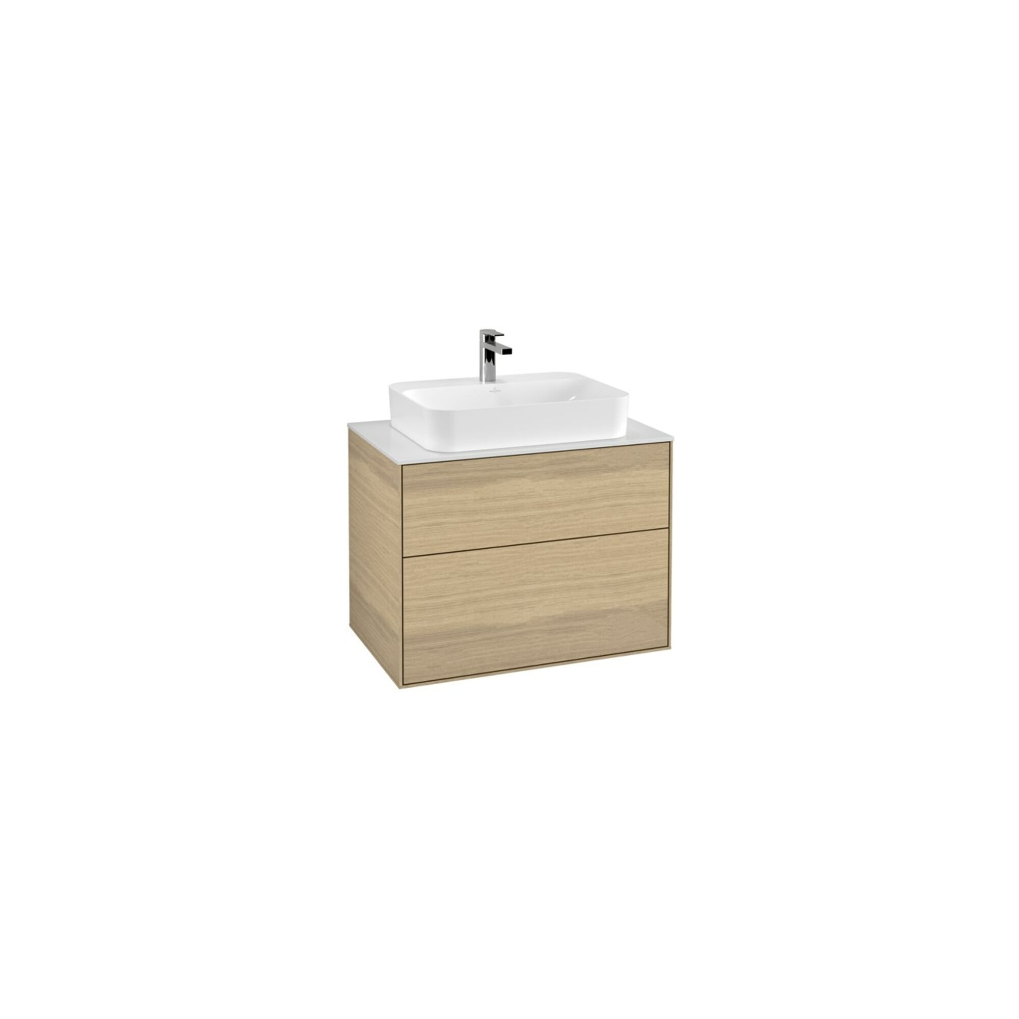 V&B Waschtischunterschrank Finion 80x60,3cm, Abd.-Pl. wh. matt, Oak Veneer ; Villeroy & Boch