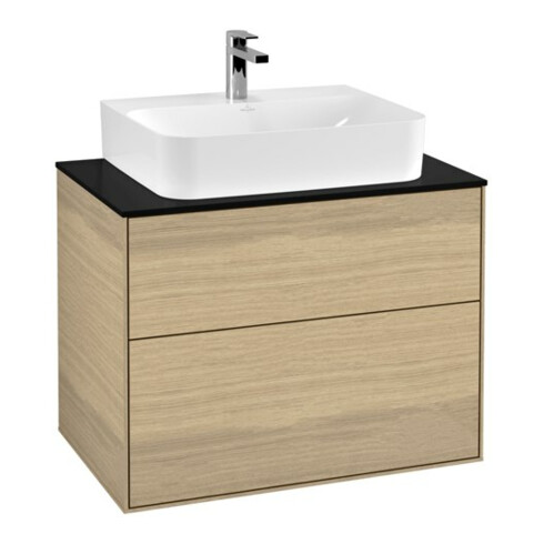 V&B Waschtischunterschrank Finion 80x60,3x50,1cm, Abd.-Pl. bla m, Oa ven
