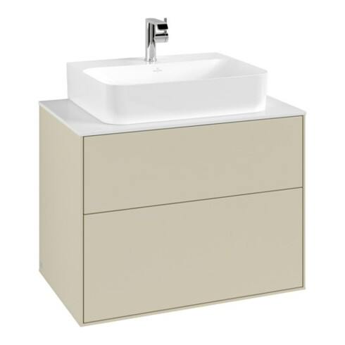 V&B Waschtischunterschrank Finion 80x60,3x50,1cm, Pl wh. m, si Gr m Lac