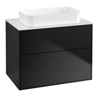 V&B Waschtischunterschrank Finion 80x60,3x50,1mm, Gl. wh. m, bla m lacquer