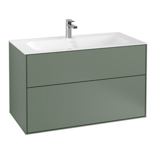 V&B Waschtischunterschrank Finion 99,6x59,1x49,8cm, Olive Matt Lacquer