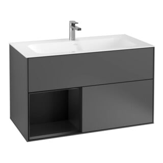 V&B Waschtischunterschrank Finion Reg li bla matt lacquer, Anthracite matt