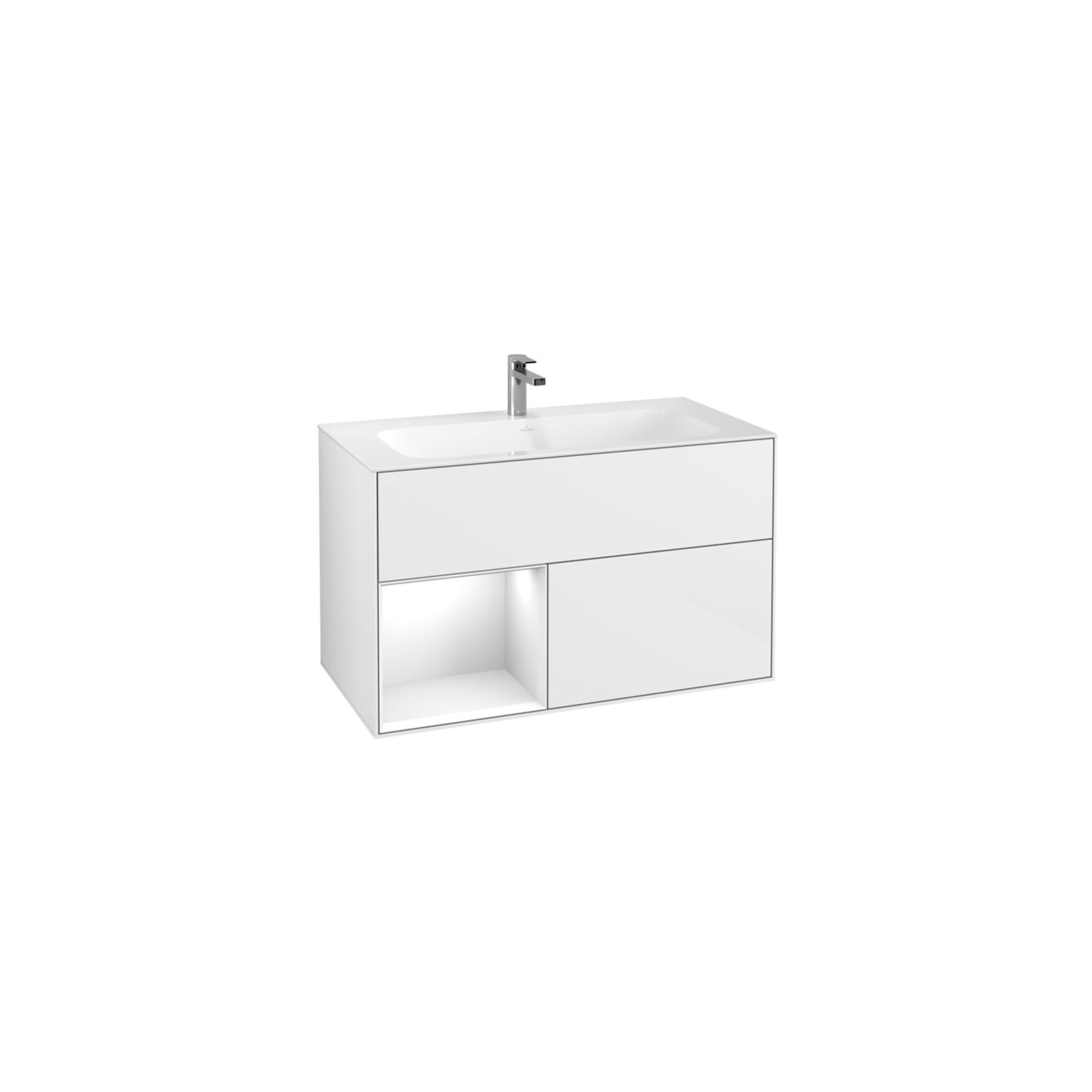 V&B Waschtischunterschrank Finion Reg li glo wh. Lac, Glossy white lacquer ; Villeroy & Boch