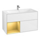 V&B Waschtischunterschrank Finion Reg li Gold matt, Glossy white lacquer-1