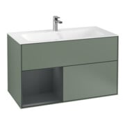 V&B Waschtischunterschrank Finion Reg li md bl. m Lac, Olive Matt Lacquer
