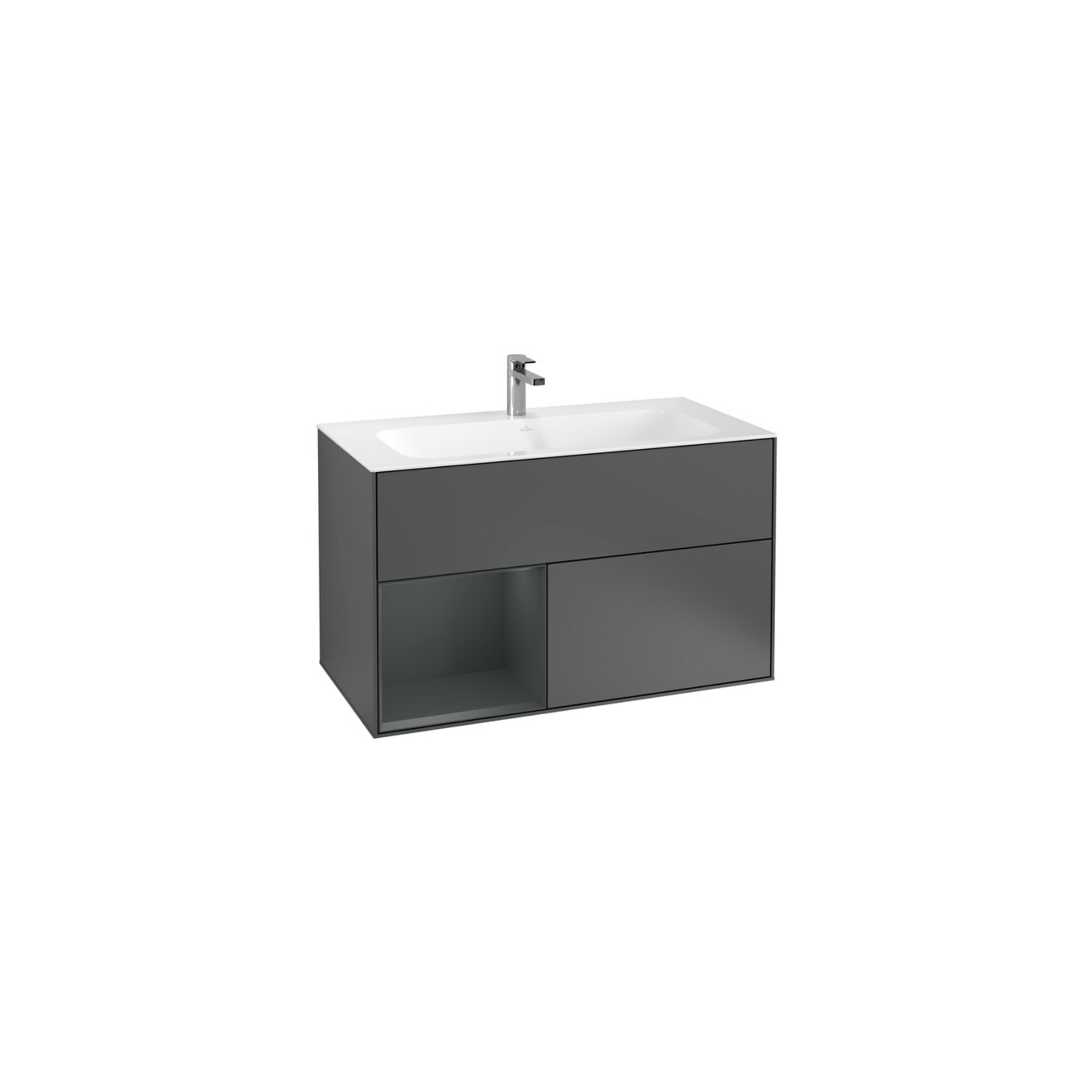 V&B Waschtischunterschrank Finion Reg li md bl. m Lacquer, Anthracite matt ; Villeroy & Boch