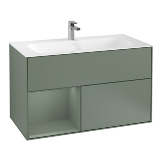V&B Waschtischunterschrank Finion Reg li Oli. m Lac, Olive Matt Lacquer