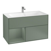 V&B Waschtischunterschrank Finion Reg li Oli. m Lac, Olive Matt Lacquer