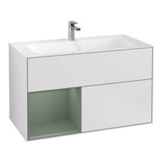 V&B Waschtischunterschrank Finion Reg li Oli. m Lac, White matt lacquer