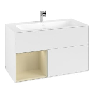 V&B Waschtischunterschrank Finion Reg li si Gr m Lac, White matt lacquer