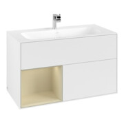 V&B Waschtischunterschrank Finion Reg li si Gr m Lac, White matt lacquer