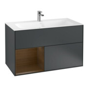 V&B Waschtischunterschrank Finion Reg li wal ven, md Blue Matt Lacquer