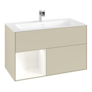 V&B Waschtischunterschrank Finion Reg li wh. m Lac, Silk Grey Matt Lacquer