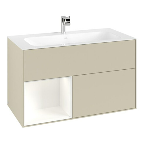 V&B Waschtischunterschrank Finion Reg li wh. m Lac, Silk Grey Matt Lacquer