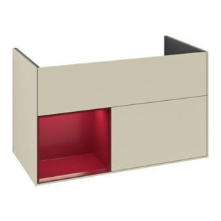 V&B Waschtischunterschrank Finion Reg links Peony, Silk Grey Matt Lacquer