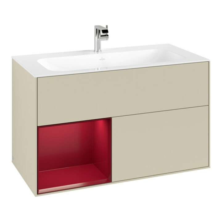 V&B Waschtischunterschrank Finion Reg links Peony, Silk Grey Matt Lacquer