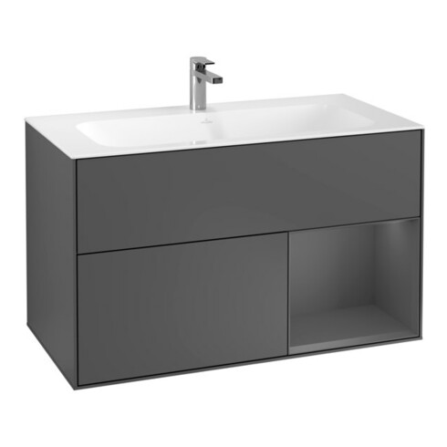 V&B Waschtischunterschrank Finion Reg re Anthracite matt, Anthracite matt