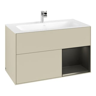 V&B Waschtischunterschrank Finion Reg re bla m Lac, Silk Grey Matt Lacquer