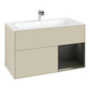 V&B Waschtischunterschrank Finion Reg re bla m Lac, Silk Grey Matt Lacquer