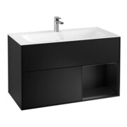 V&B Waschtischunterschrank Finion Reg re bla m lacquer, Black matt lacquer