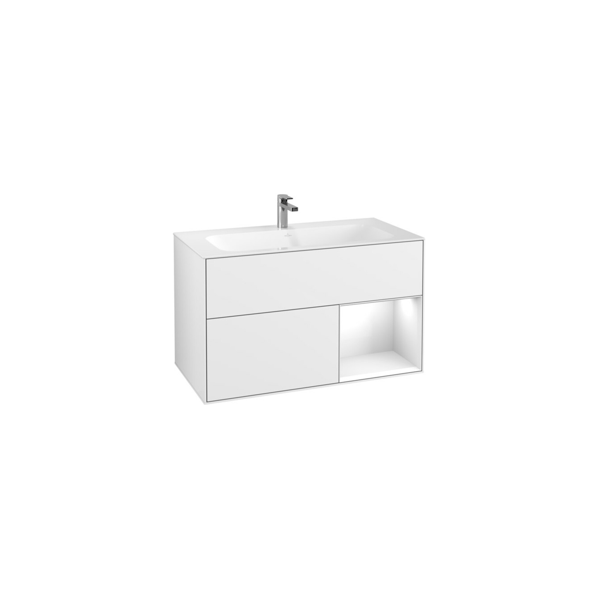 V&B Waschtischunterschrank Finion Reg re glo wh. Lac, Glossy white lacquer ; Villeroy & Boch