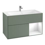 V&B Waschtischunterschrank Finion Reg re glo wh. Lac, Olive Matt Lacquer