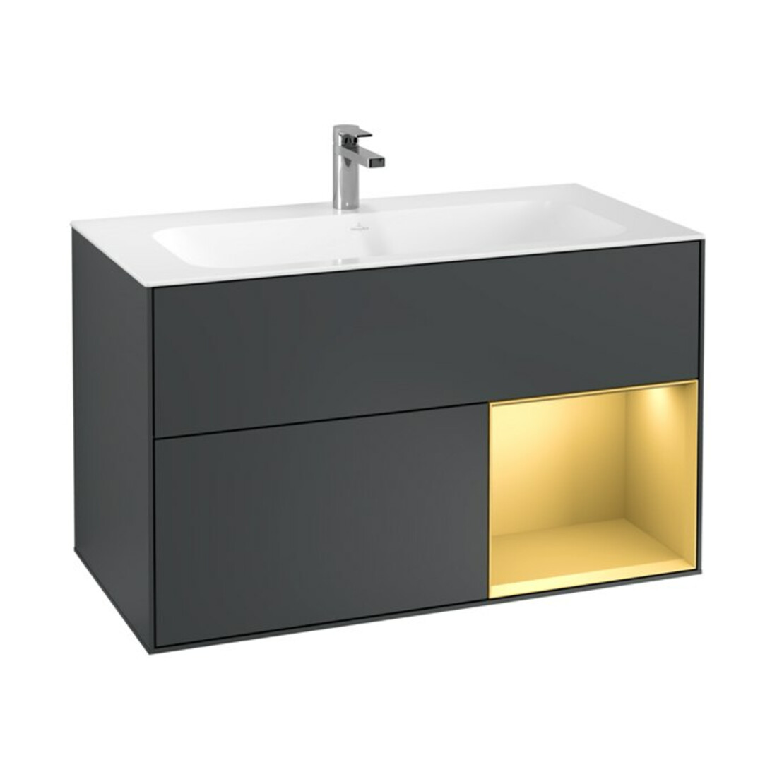 V&B Waschtischunterschrank Finion Reg re gol m, Midnight Blue Matt Lacquer